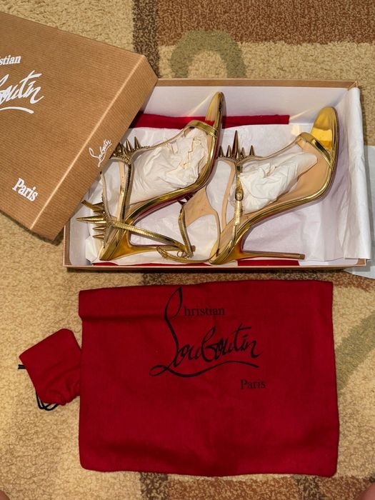 Christian Louboutin- Gold Leather Sandals