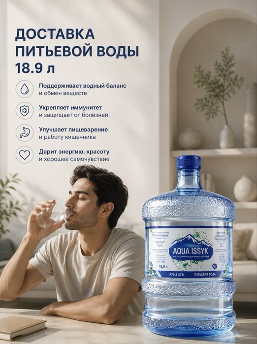 Доставка воды 19л привезем за 60 мин