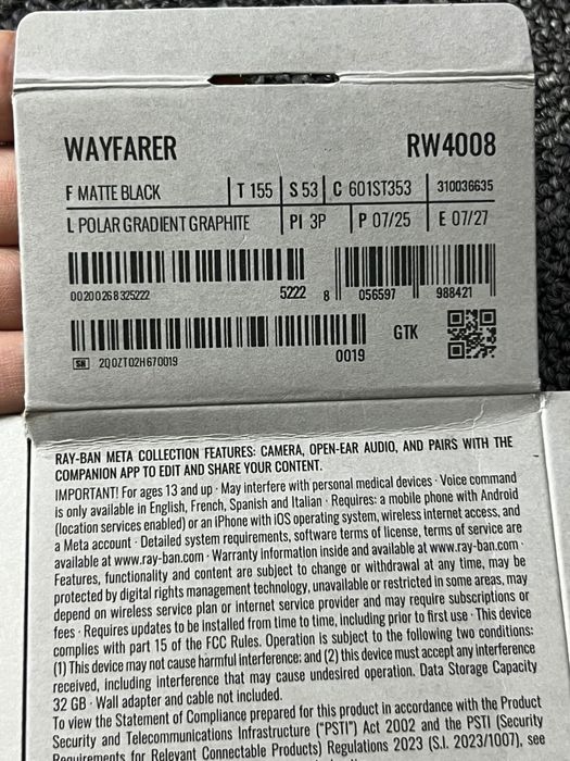 Очки Rayban meta