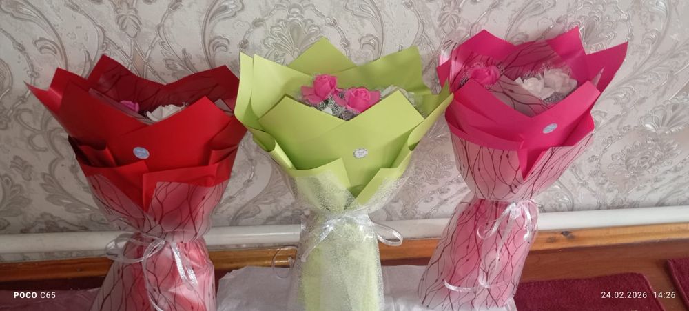 Сабын гүлден букеттер