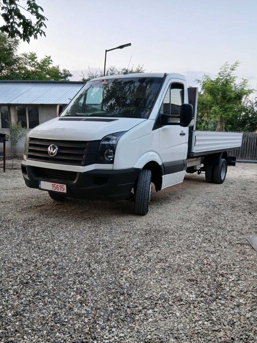 VW Crafter Carosată 3 locuri recent adus carte RAR, 2016 2.0TDi 140 CP E6 6 trepte AC Navi, bena 4.40 m cat. B