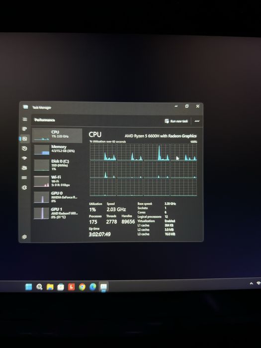 Laptop Gaming Lenovo Ideapad – RTX 3050 • Ryzen 5 6600H• 16GB RAM DDR5