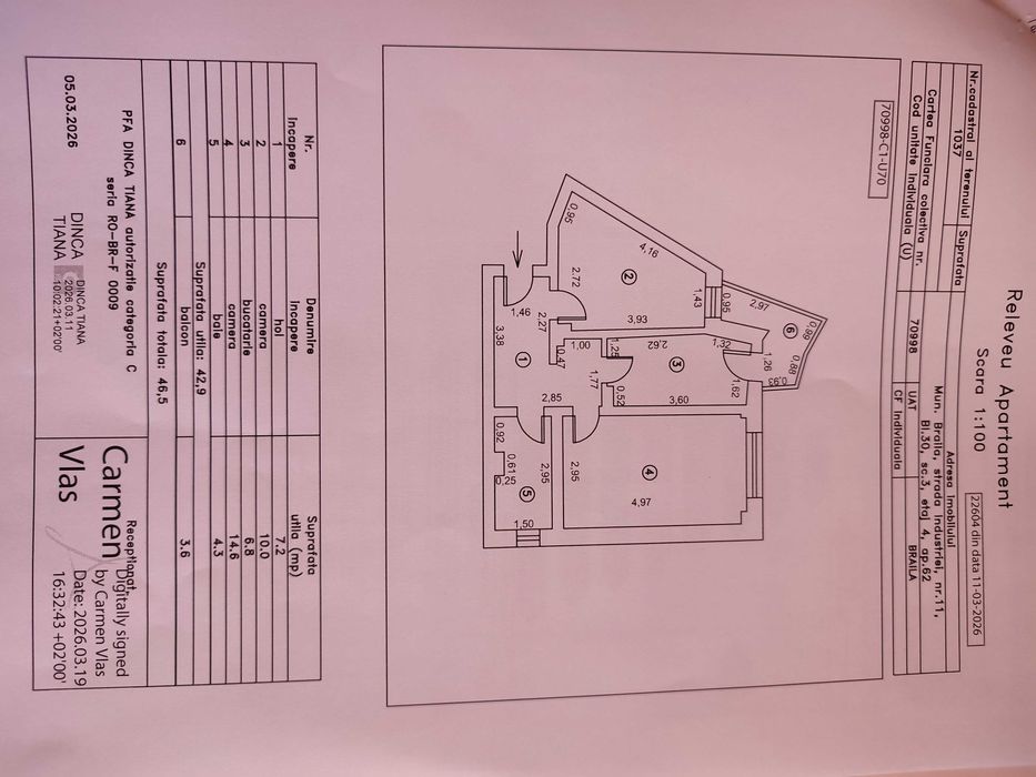 Apartament două camere decomandat zona Vidin