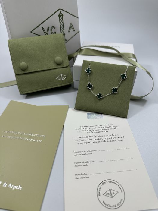 Brățară MINI Van Cleef & Arpels 5 motifs White Gold 750 Malachite