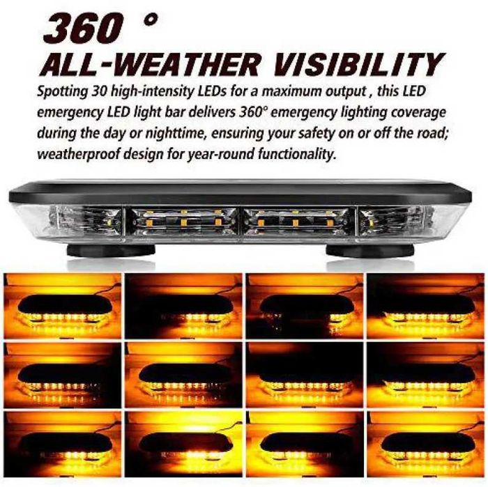 Мощна аварийна светлина с магнит LED 12 / 24V