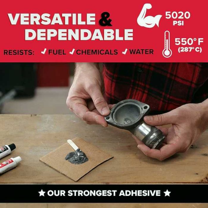 Най-здравото лепило в света JB WELD, ТЕЧНА СТОМАНА, Made in USA, Сила 5020 PSI за Метал Пластмаса Дърво Керамика и JB WATER WELD специално за течове