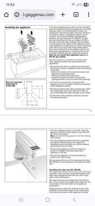Reducere  50% Hota Incorporabila de blat Gaggenau 50 cm, noua