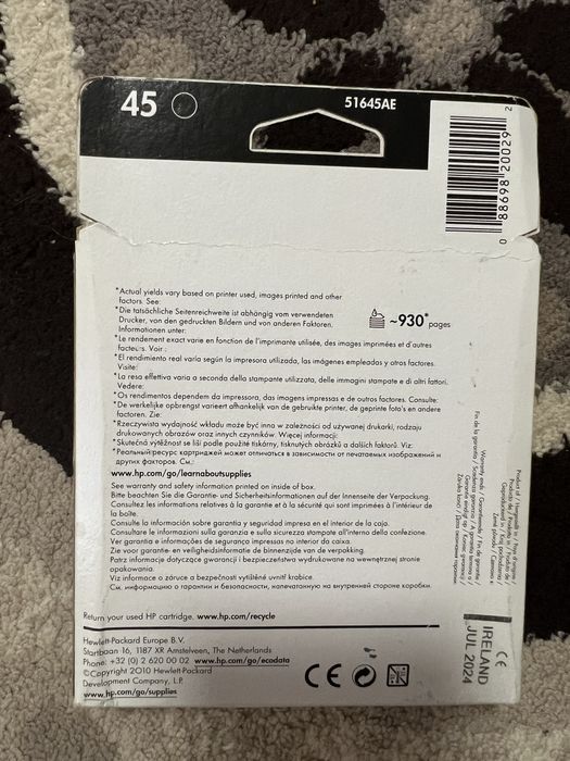 Cartuș imprimanta HP 45 Black