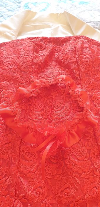 Официална дамска рокля в червен цвят+болеро