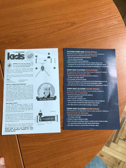 Нютонов рефлекторен телескоп, Диаметър 50 мм  Фокус 200 мм