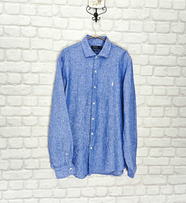 Ralph Lauren Slim fit 100% Ленена Оригинална мъжка риза размер XL