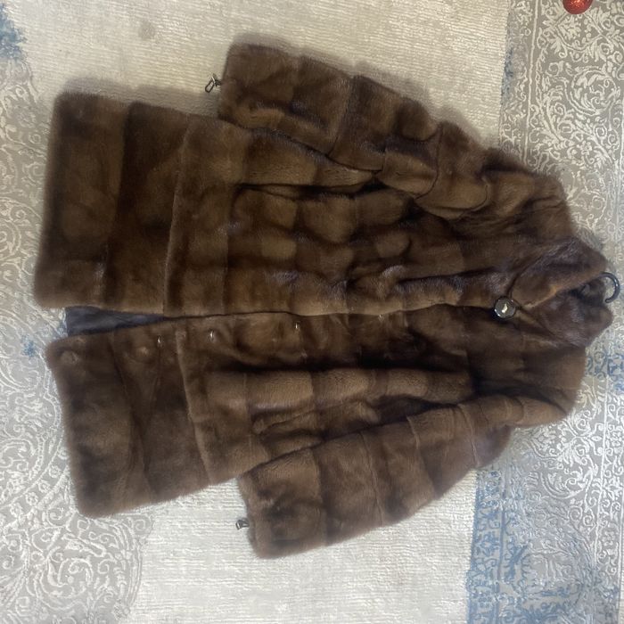 Шуба норкавый коричневый трансформер