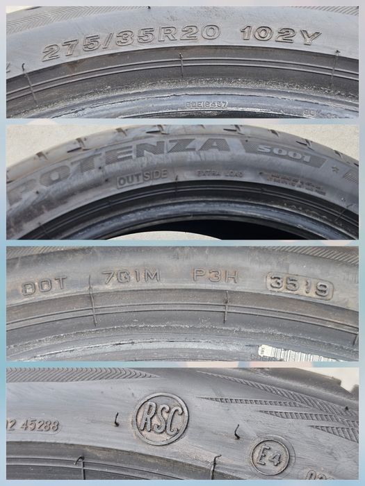Anvelope vara 2 buc 275 35 20 Runflat RSC Bridgestone 1 buc 245 40 20 Runflat RSC Bridgestone ptr BMW seria 7 G11 G12
