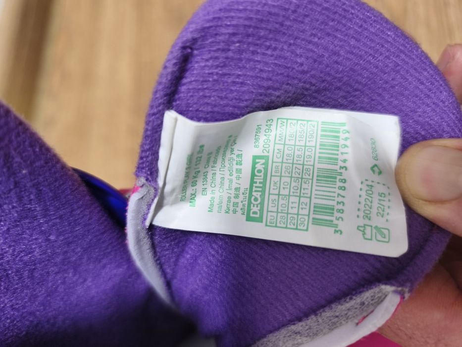 Детски Ролери Play 3, розово/лилаво + Протектори и каска от Decathlon