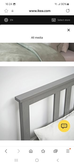 Cadru pat Ikea Hemnes , Gri, Nou, Sigilat