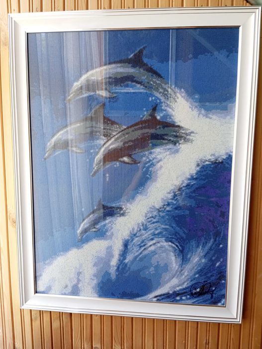 диамантен гоблен - Делфини в океана