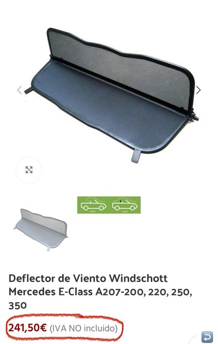 Deflector vant mercedes E 220 cdi cabrio 2010-2016