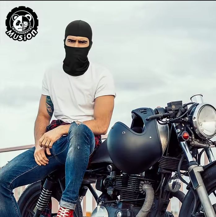 Cagulă Moto Scuter ATV neagra unisex, mărime unica ( material subțire poliester lucra)