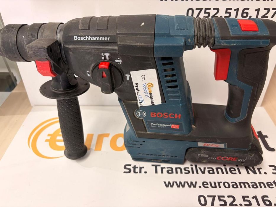 Ciocan rotopercutor Bosch Professional GBH 18V-26 F,2 acumulatori -T-