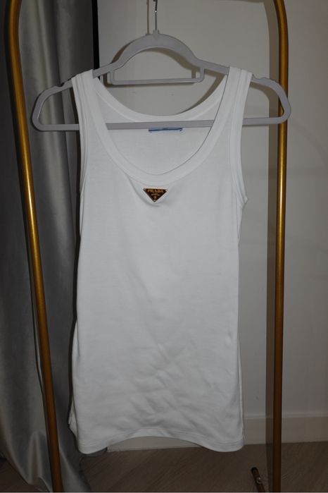 Prada logo cotton tank top 36