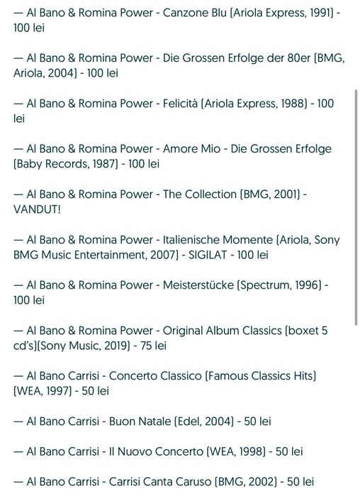 Cd-uri originale italo-disco - Al Bano & Romina Power