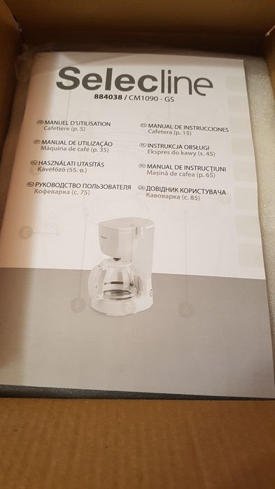 Cafetieră Selecline , nouă,  750w , 10 cești