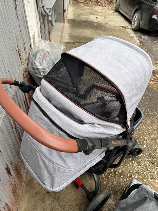 Бебешка количка CANGAROO Комбинирана количка 3в1 ELLADA СИВ