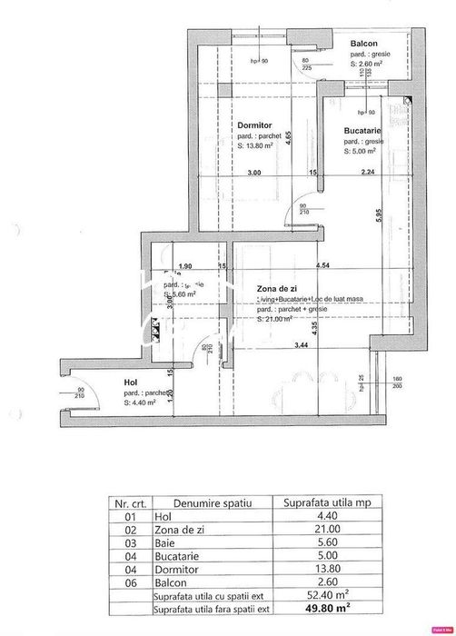Apartament 2 camere - 50 mp + balcon, etaj 2/3, parcare - Selimbar