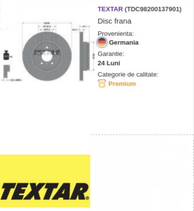 Discuri frana Textar [BMW, Mercedes-Benz, Audi, VW]