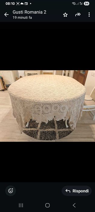 Superba fata de masa veche, lucrata manual