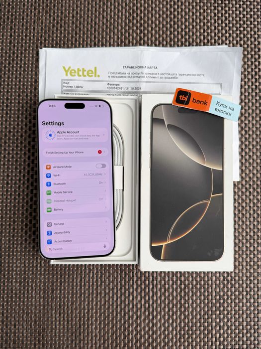 36М ГАРАНЦИЯ! iPhone 16 Pro MAX Лизинг от 30€/мес Natural Titanium КАТО НОВ 256GB