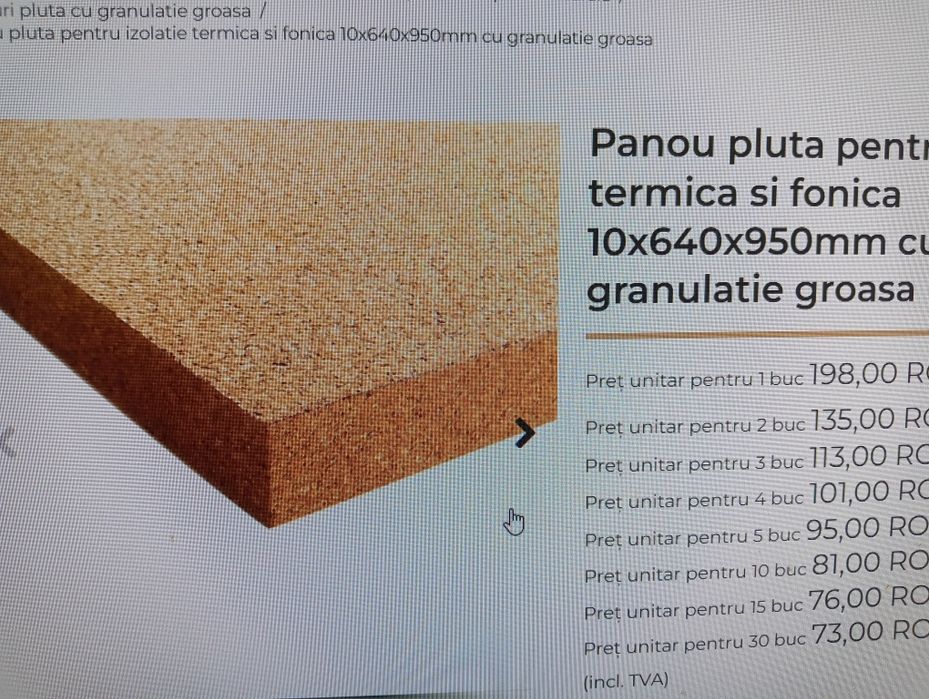 Panouri pluta pentru izolație termică și fonică