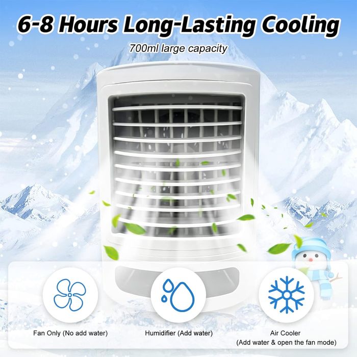 Преносим мини охладител с водна пара и лед