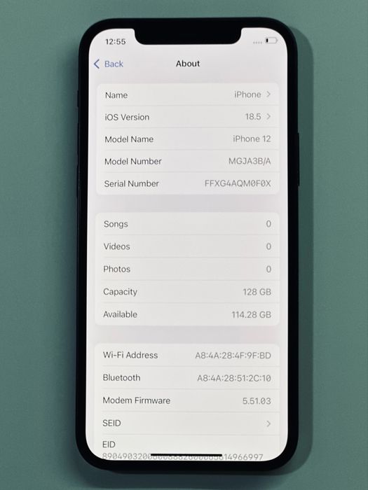 iPhone 12 Black 128GB 94% battery