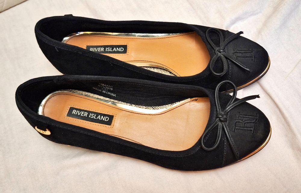 Balerini River Island „TIFFANY” negri/aurii