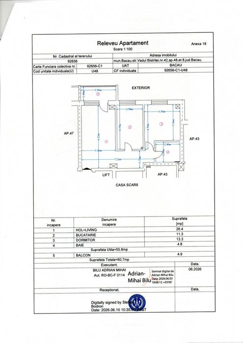 Apartament Bloc Nou Vadul Bistritei Bacau