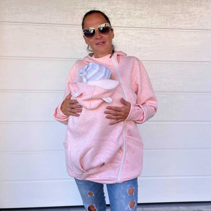 Разпродажба | Памучен суитшърт за бебеносене Simply - Candy pink