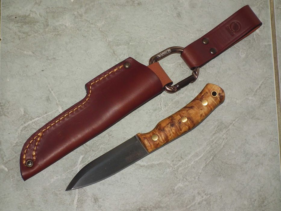 Nou Casström No.10 SFK Curly Birch cutit suedez bushcraft vánátoare otel Sandvik 14C28N