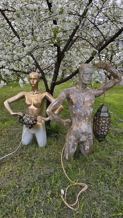 Set statuete lampadar felinar