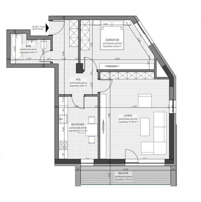 Apartament generos 75 mp *zona M.Viteazu, central
