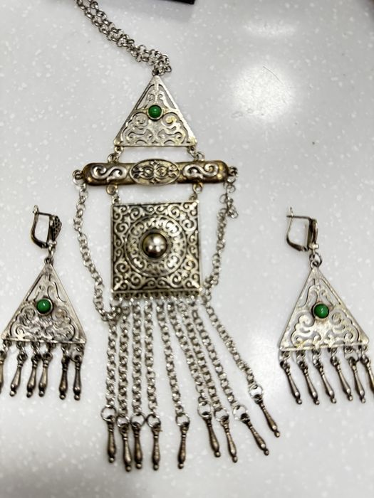 Казахский набор серебро