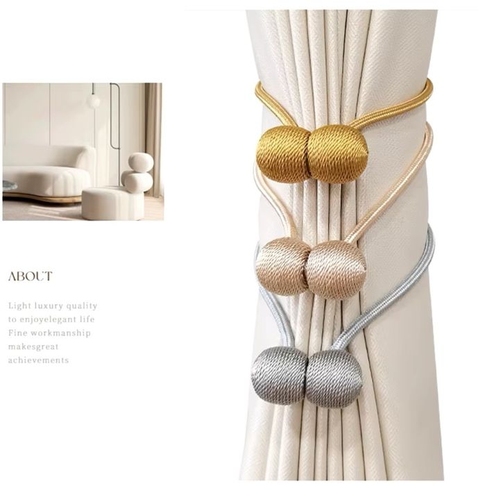 Комплект 2 броя магнитни държачи за захващане на пердета завеси