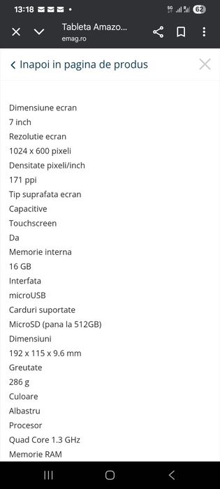 Tableta amazon fire 7