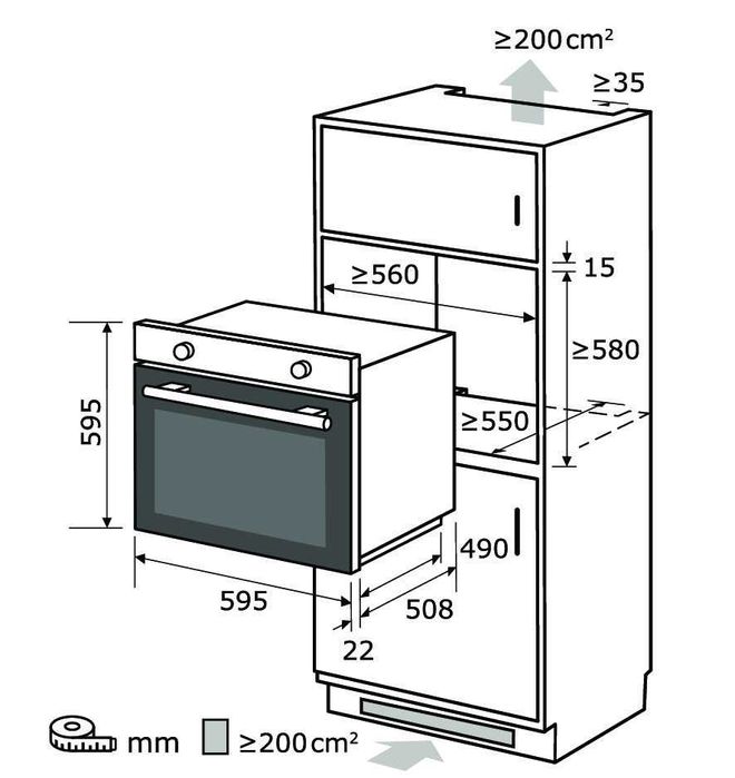 Фурна за вграждане EXQUISIT EBE 555-1.1