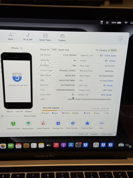 iPhone 5s  32GB iOS 11.2.6