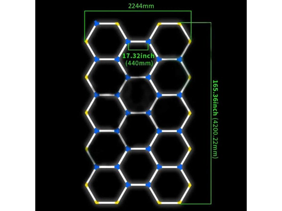 Iluminare LED hexagon tip fagure Led Lumina rece puternica garaj casa