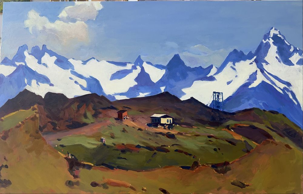 Картина для интерьера, дома, офиса, кафе, гостинницы. Пейзаж с горами