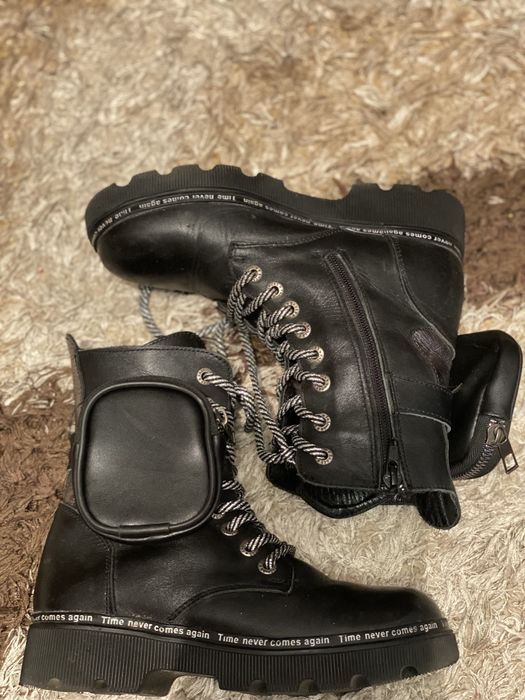 Зимнии ботинки  кожаные на девочку!