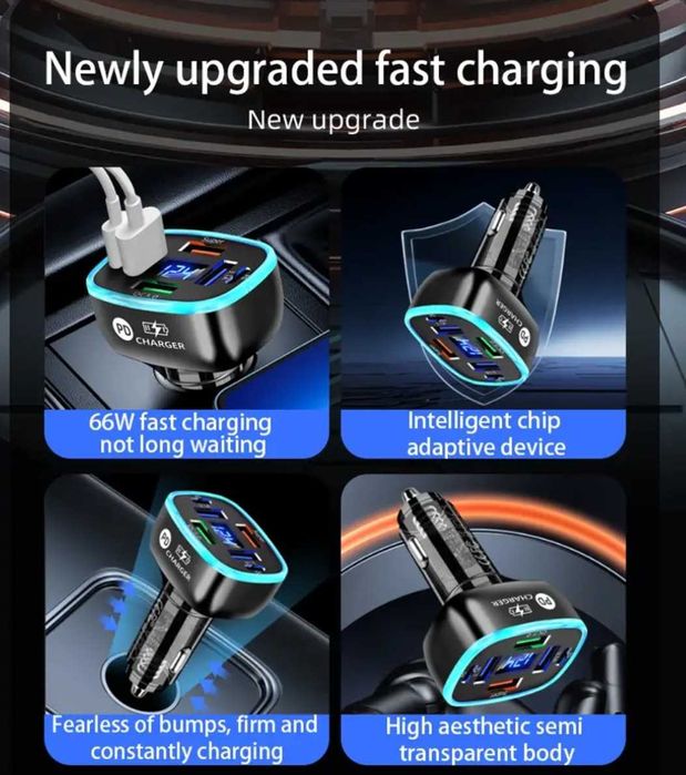 бързо зарядно 12V-24V за телефон за кола-камион-бус-ван-мини ван-джип