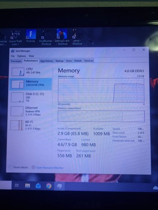 Laptop Asus 4 RAM